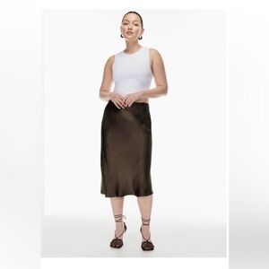 Aritiza Babaton “Coffee Brown” midi skirt
